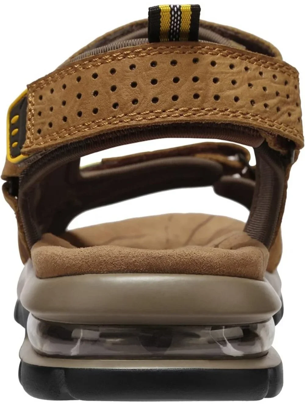 Men's Camel Athletic Outdoor Leather Solid Waterproof Rubber Hiking Sandal Shoes